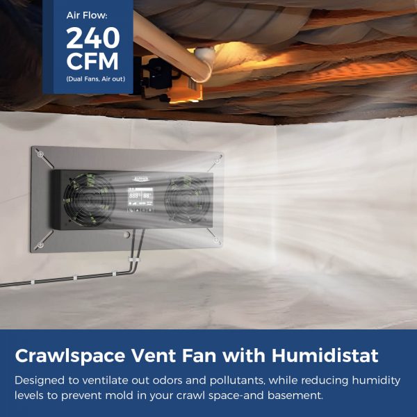 AlorAir Crawl space Basement Ventilator Fan, VentirPro-S2 with Temperature Humidity Controller