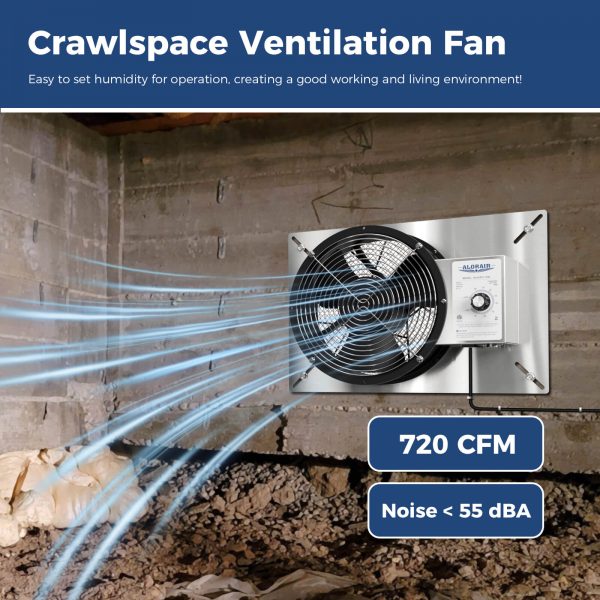 AlorAir Stainless Steel Crawl Space Ventilator Fan