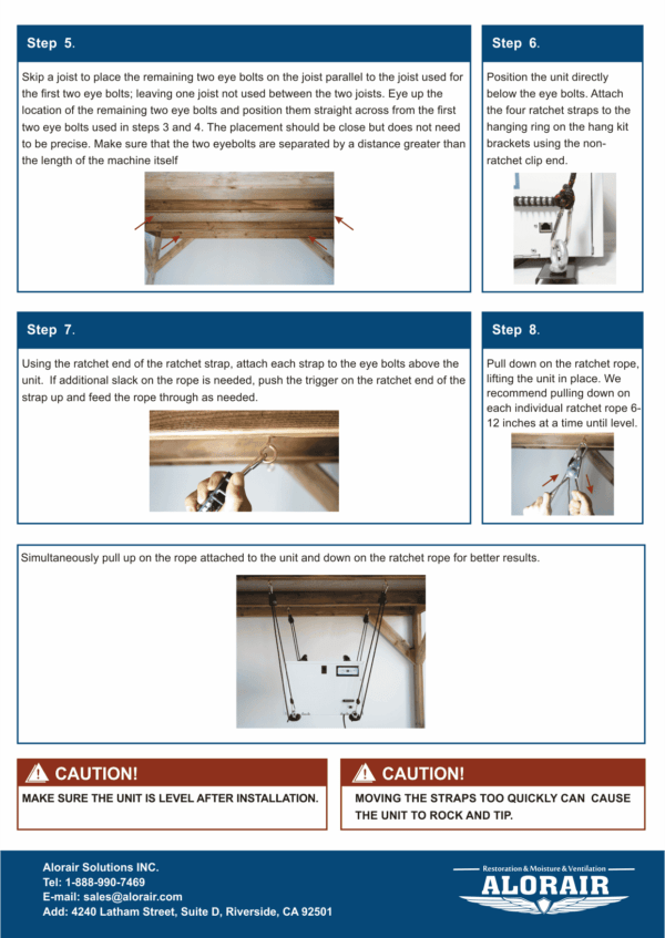 AlorAir Hanging Kits for Crawl Space and Basement Dehumidifier